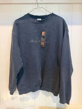 Vintage BAC Premier Rocky Mountain National Park Embroidered Ribbed Crewneck Swe